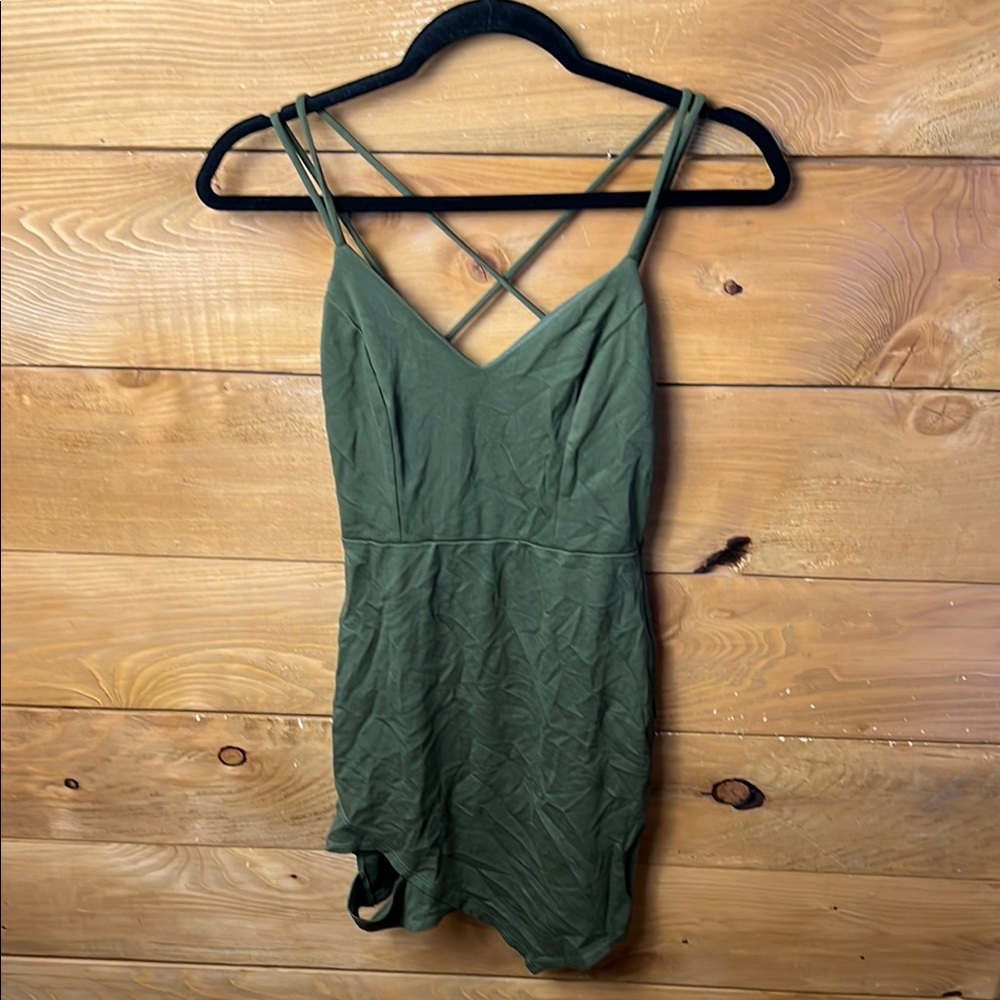 Charlotte Russe Olive Green Mini Dress Sm Sleeveless Form‎ Fitting Event Summer